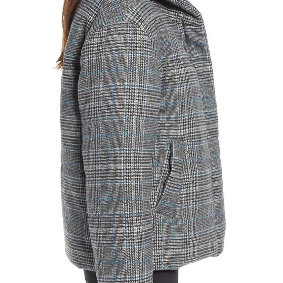 Something Navy Plaid Super Puff jacket NWT - Picture 4 of 6